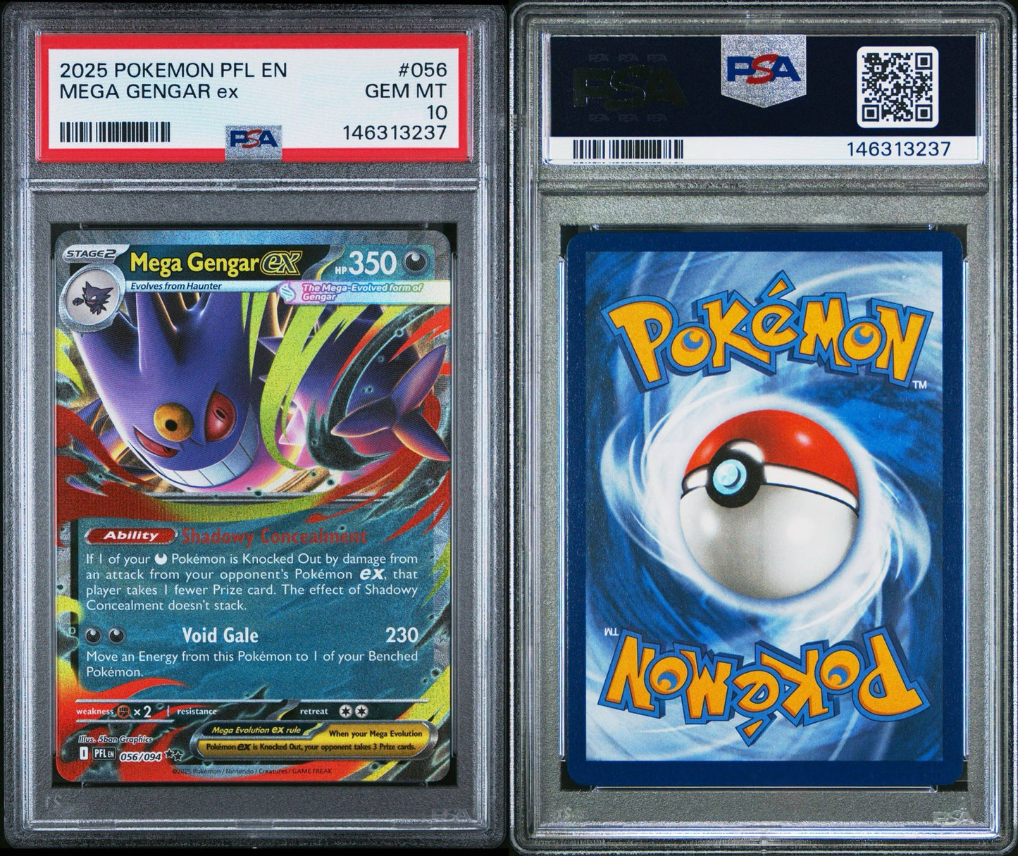 Mega Gengar ex PSA 10 – 2025 Pokémon #056 Full Art Ultra Rare