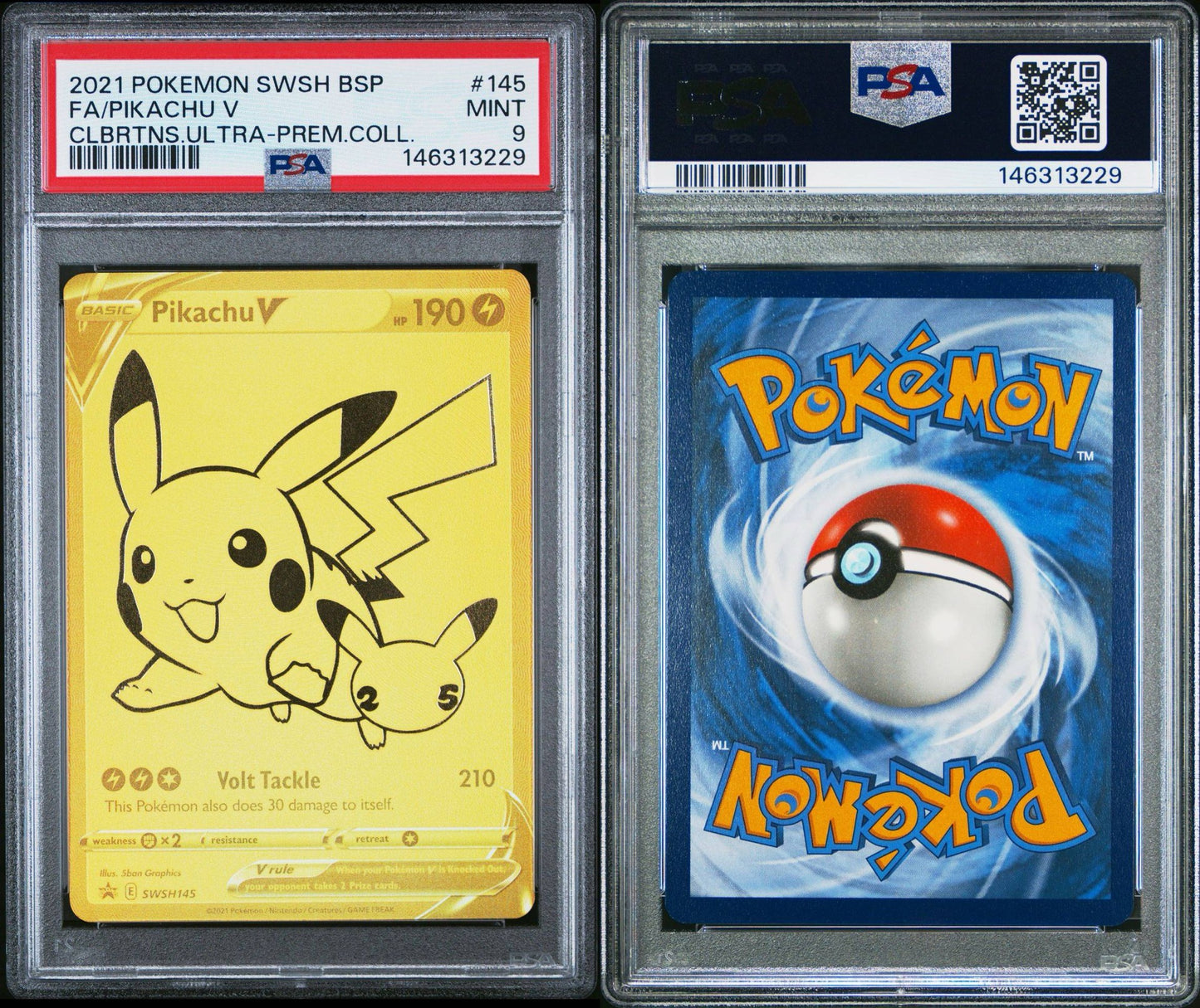 Pikachu V Gold Full Art PSA 9 – Celebrations Ultra Premium Collection Promo