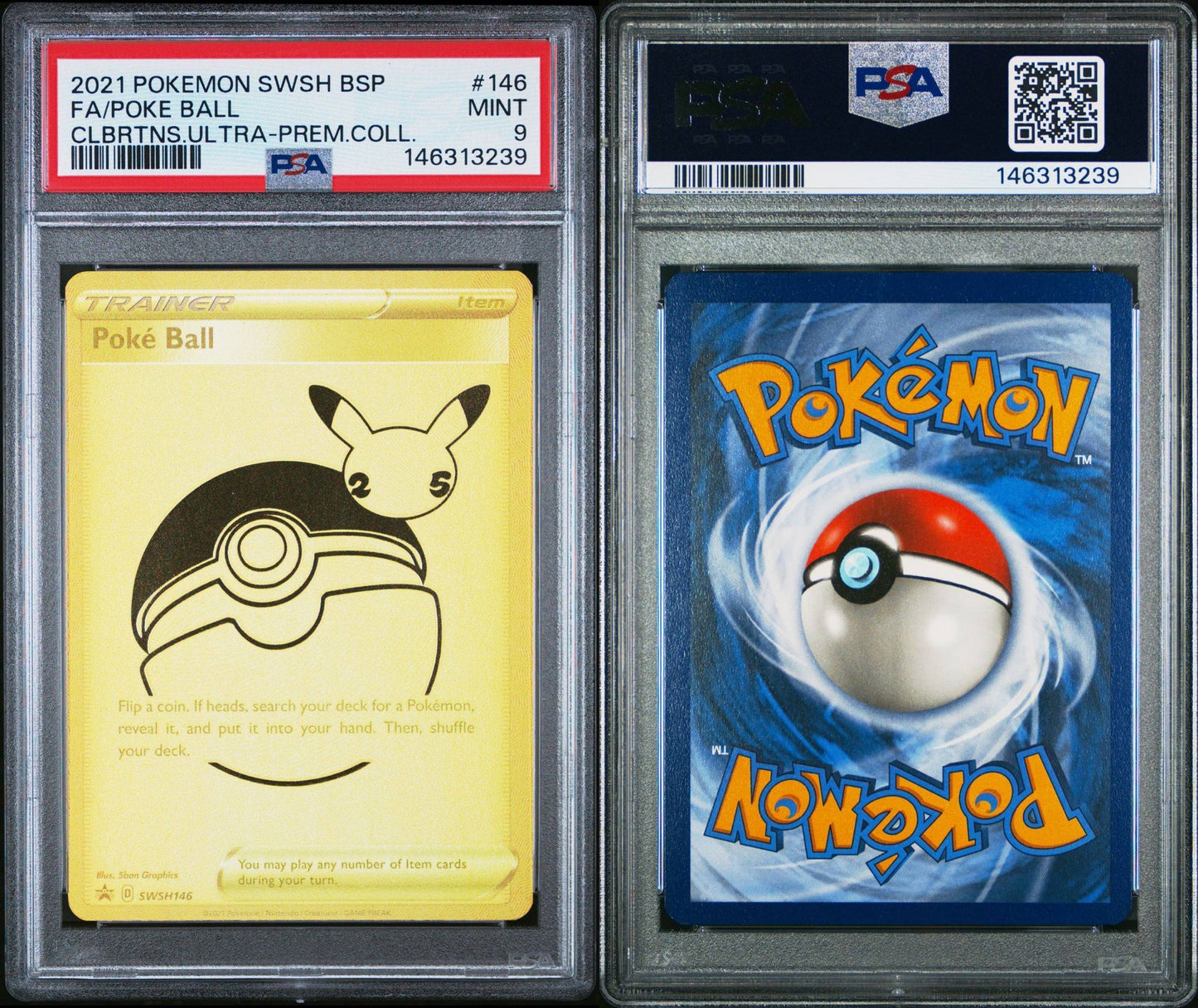 Poké Ball Gold Full Art PSA 9 – Celebrations Ultra Premium Collection Promo