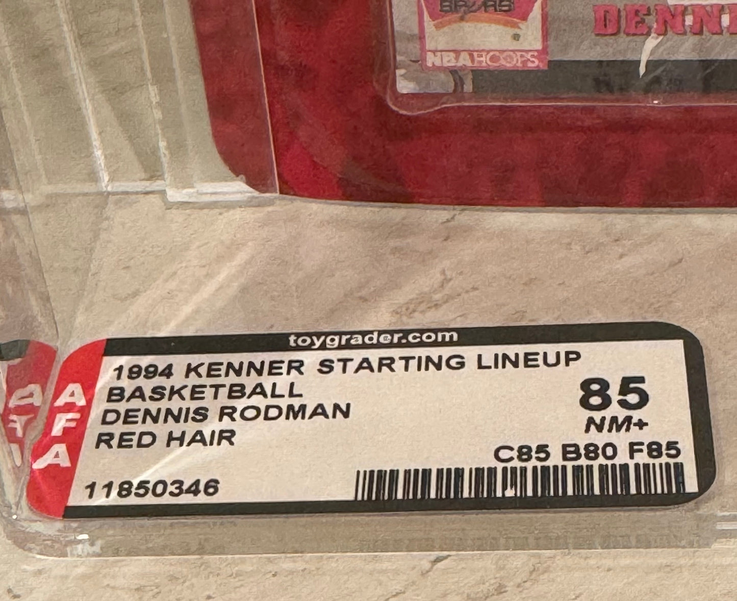 1994 Kenner Starting Lineup Dennis Rodman Spurs AFA 85 NM+ Red Hair Rare LowPOP