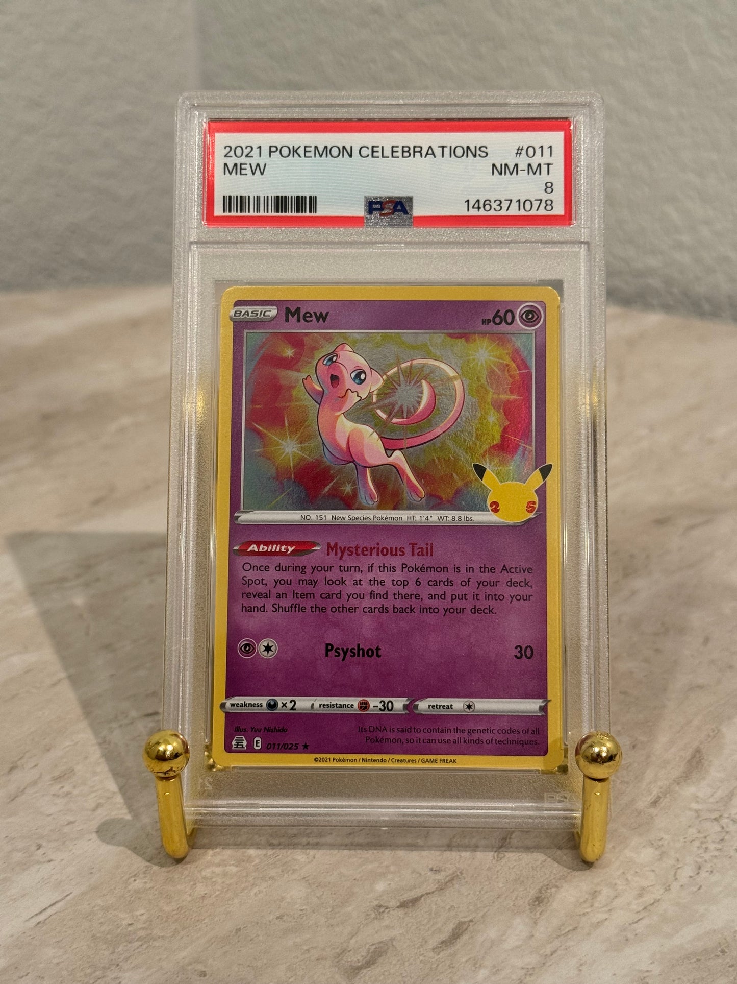 PSA 8 Mew #011 (2021 Pokémon Celebrations) – Holo Rare 25th Anniversary