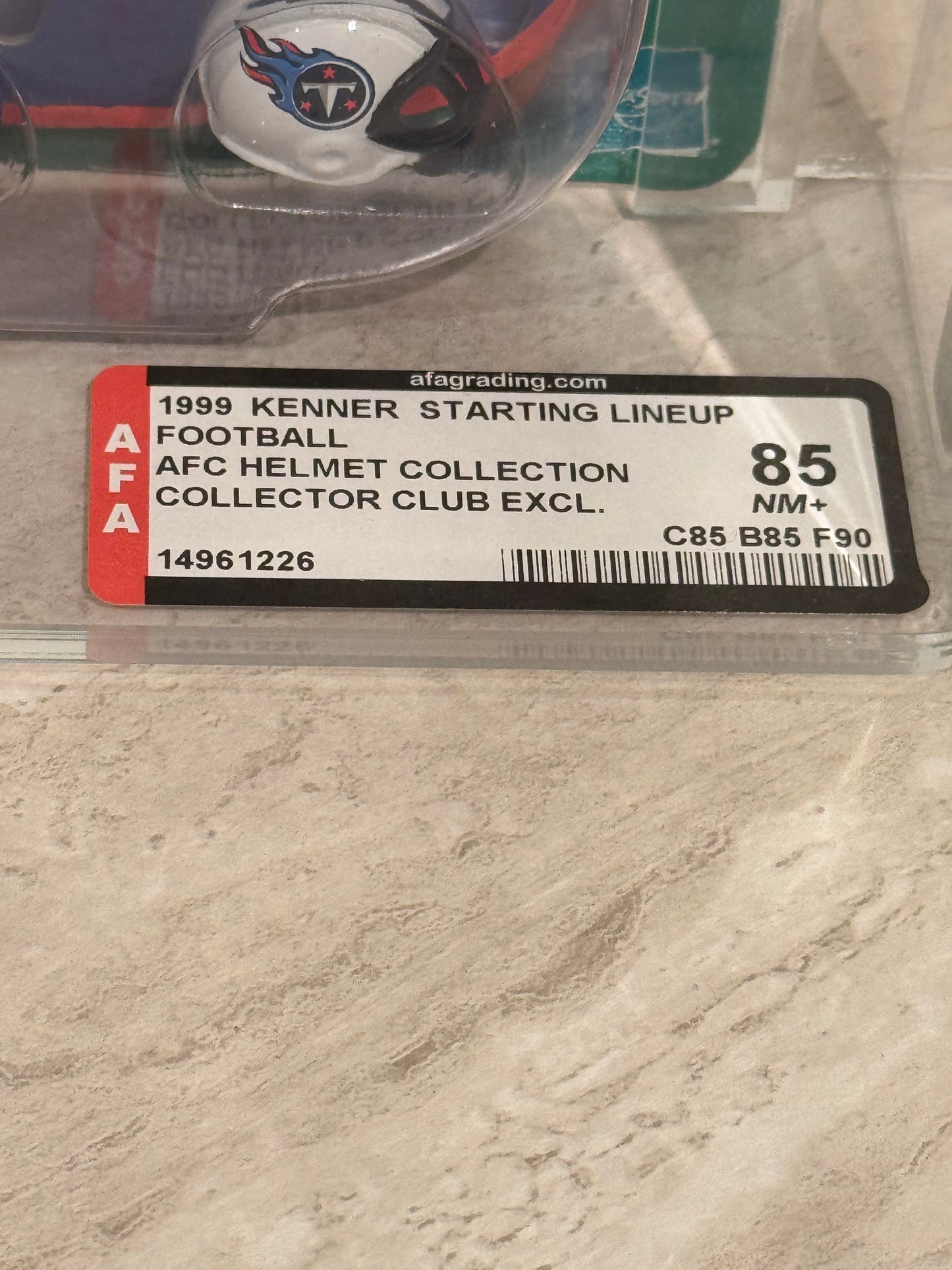 1999 Starting Lineup AFC Helmet Collection AFA 85 NM+ Collector Club Exclusive