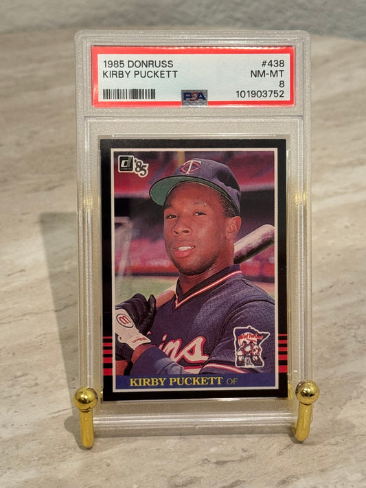 1985 Donruss Kirby Puckett Rookie Card #438 PSA 8 NM-MT – HOF RC Twins