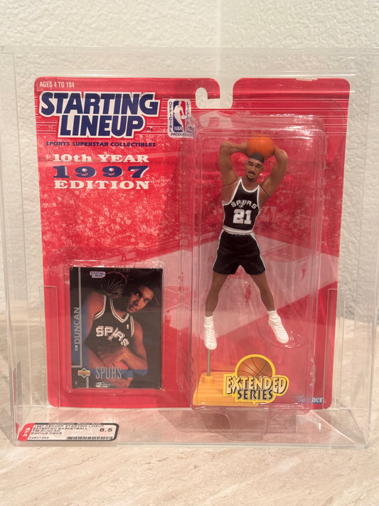 AFA 8.5 Tim Duncan Rookie Starting Lineup (1997 Kenner Extended Series) – Spurs HOF RC Piece