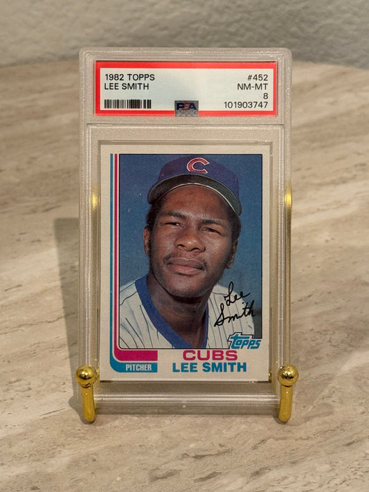 1982 Topps Lee Smith Rookie Card #452 PSA 8 NM-MT – HOF Closer RC Cubs
