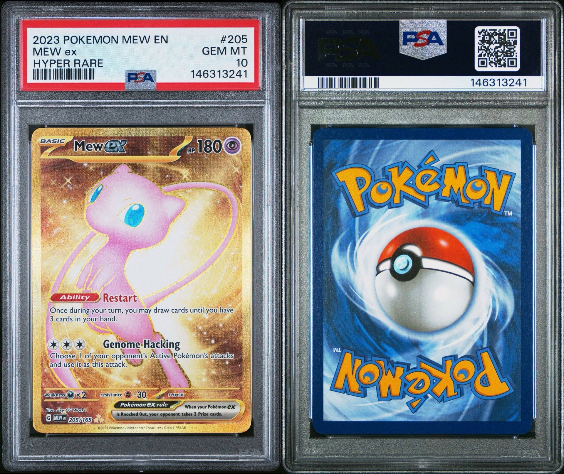 pokemon 151 hyper rare cards Mew ex PSA 10 GEM MINT 151 Hyper Rare #205 Pokémon – Gold Full Art – Tedeschi Trading Limited