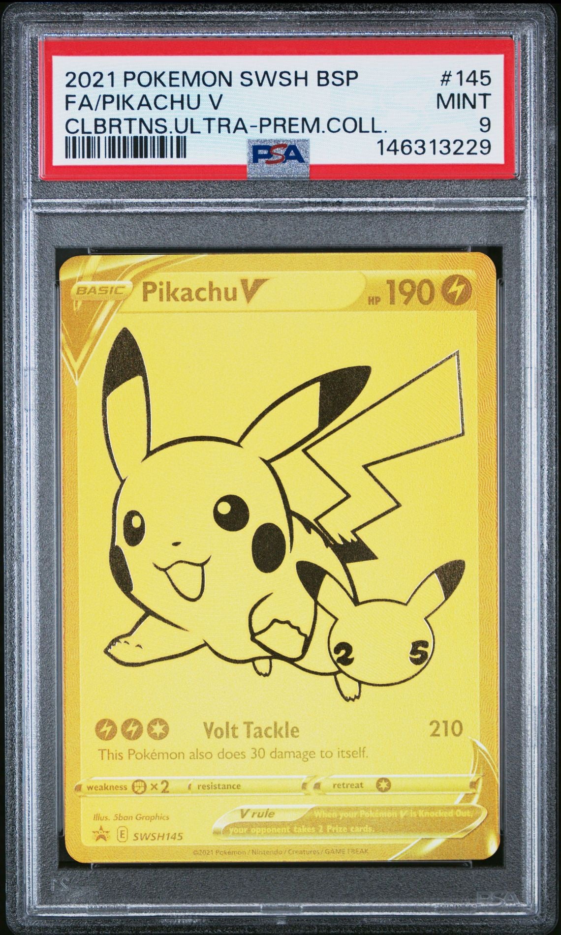 Pikachu V Gold Full Art PSA 9 – Celebrations Ultra Premium Collection Promo