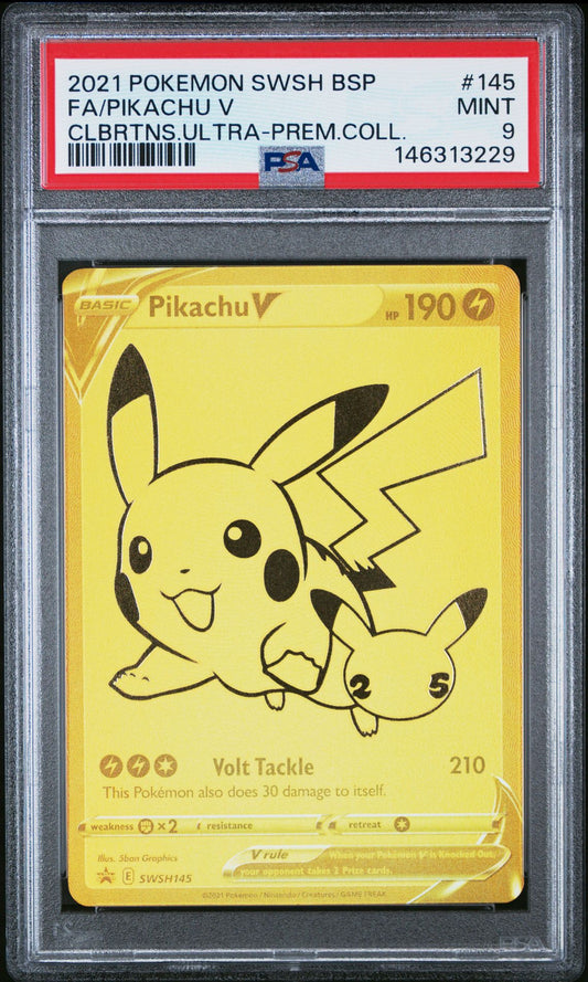 Pikachu V Gold Full Art PSA 9 – Celebrations Ultra Premium Collection Promo