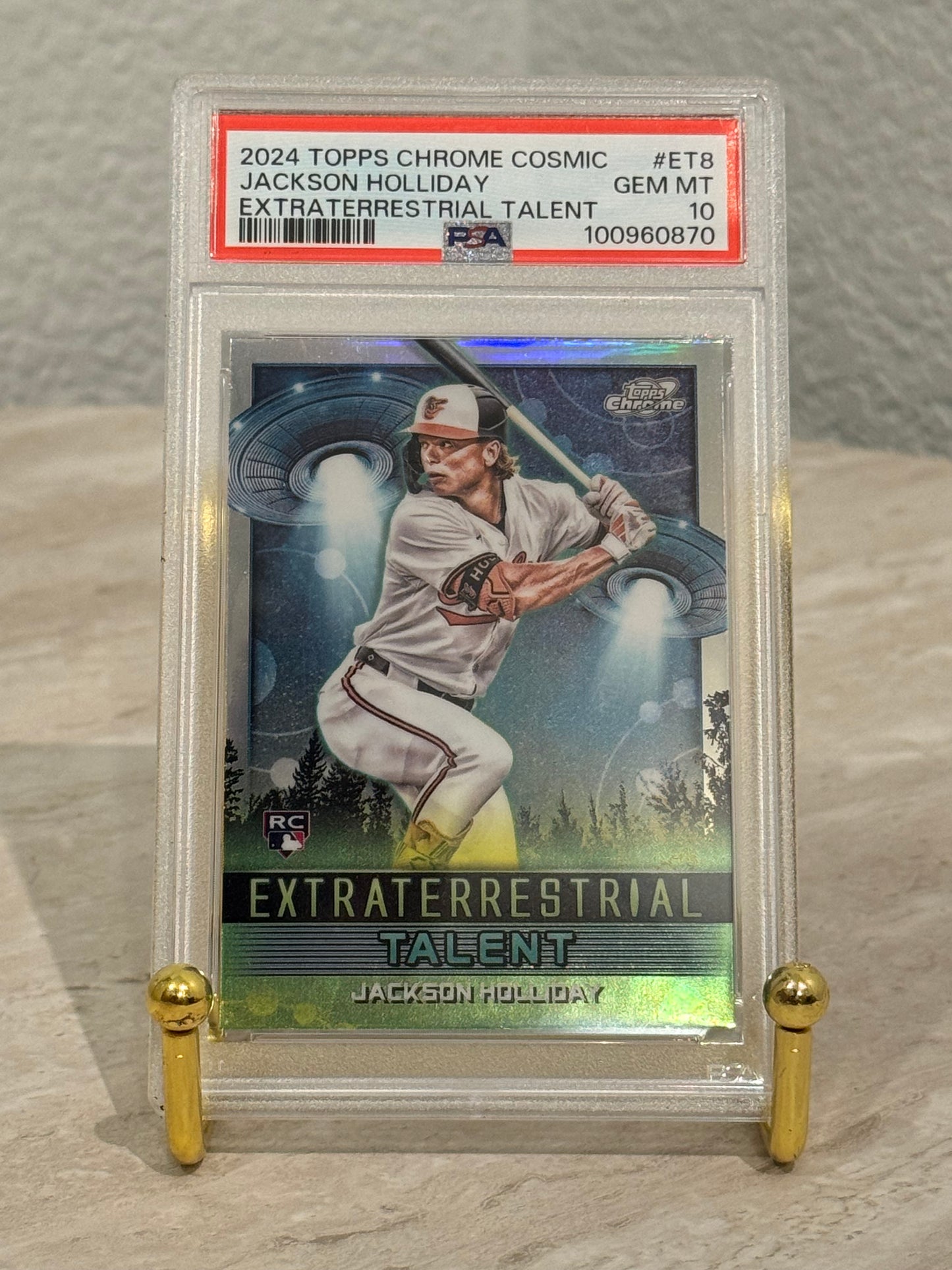 Jackson Holliday RC PSA 10 Extraterrestrial Talent 2024 Topps Chrome Cosmic Orioles Rookie Insert