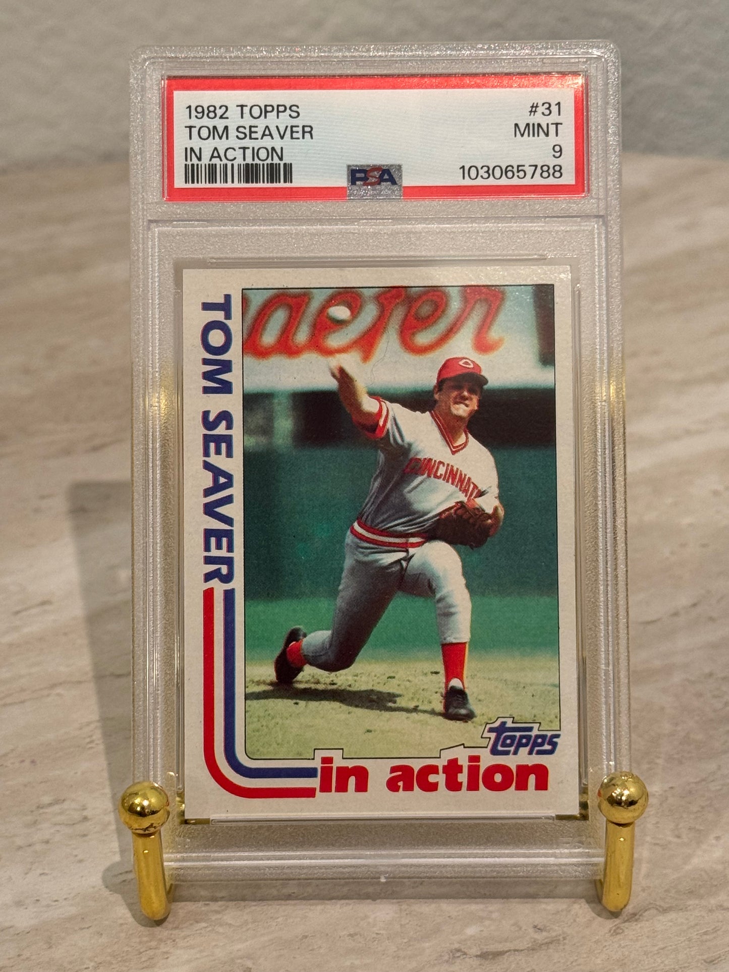 1982 Topps Tom Seaver #31 “In Action” PSA 9 MINT – Hall of Fame Pitcher Vintage Slab